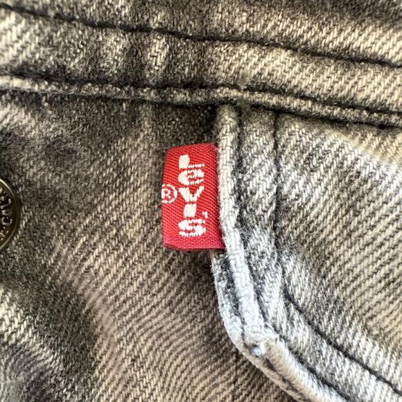 Vintage Levis Jacket Youth M Black Denim Sherpa Lined 90s Kids Trucker - Picture 9 of 10